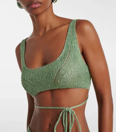 Bananhot Alma sequined knitted crop top | Thumbnail 2