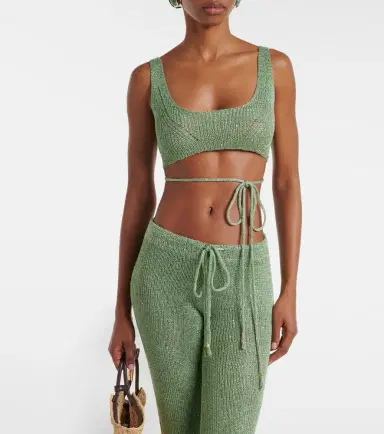 Bananhot Alma sequined knitted crop top | Thumbnail 4
