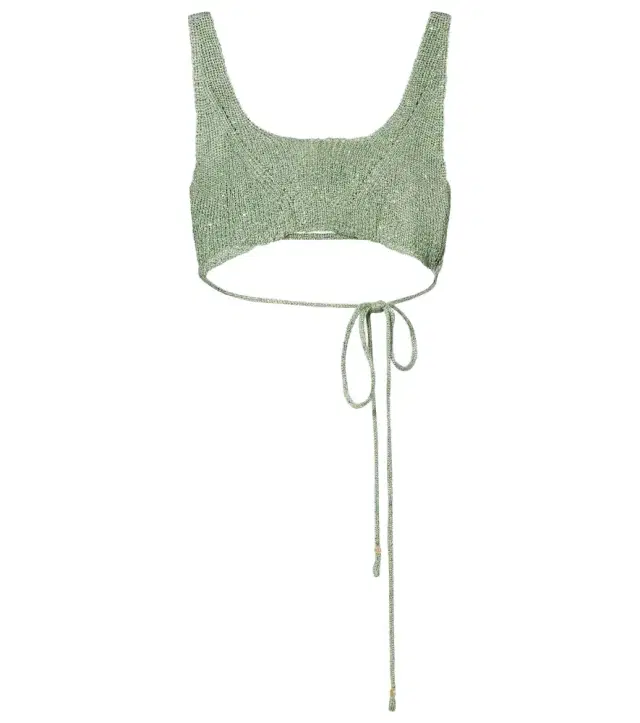Bananhot Alma sequined knitted crop top
