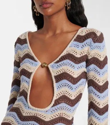 Bananhot Rey striped knitted cotton-blend minidress | Thumbnail 3