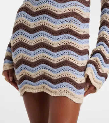 Bananhot Rey striped knitted cotton-blend minidress | Thumbnail 4