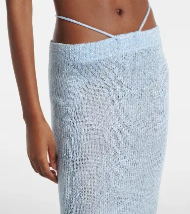 Bananhot Alma sequined knitted maxi skirt | Thumbnail 4