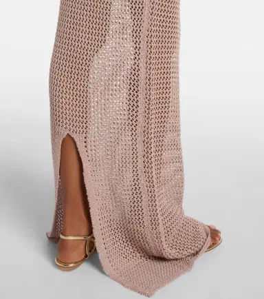 Bananhot Hilsa open-knit lamé maxi dress | Thumbnail 5