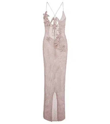 Bananhot Hilsa open-knit lamé maxi dress | Thumbnail 1