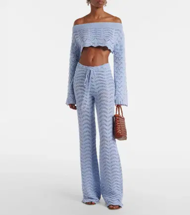 Bananhot Helena crochet cotton-blend crop top | Thumbnail 4