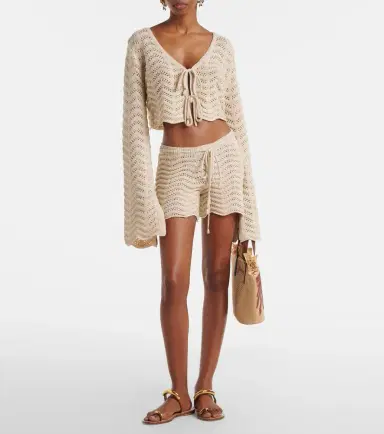 Bananhot Kim crochet cotton-blend shorts | Thumbnail 5