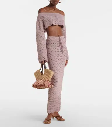 Bananhot Helena crochet cotton-blend crop top | Thumbnail 3