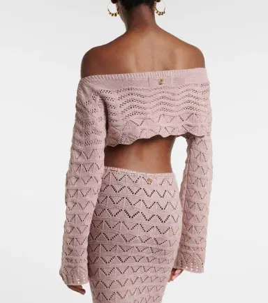 Bananhot Helena crochet cotton-blend crop top | Thumbnail 5
