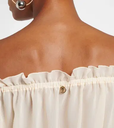 Bananhot Ora ruffled off-shoulder crop top | Thumbnail 2