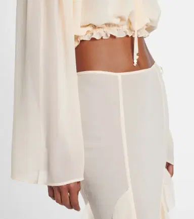Bananhot Ora ruffled off-shoulder crop top | Thumbnail 7