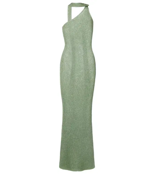 Bananhot Aretha sequined one-shoulder maxi dress