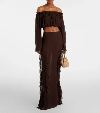Bananhot Ora ruffled maxi skirt | Thumbnail 5