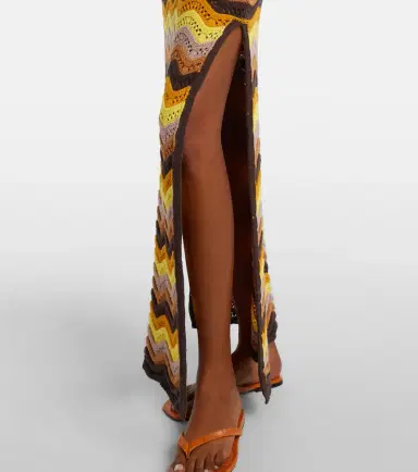 Bananhot Charli chevron crochet cotton-blend maxi dress | Thumbnail 2
