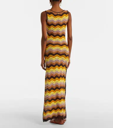 Bananhot Charli chevron crochet cotton-blend maxi dress | Thumbnail 5