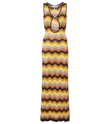 Bananhot Charli chevron crochet cotton-blend maxi dress | Thumbnail 1