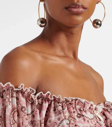 Bananhot Elma off-shoulder paisley crop top | Thumbnail 6