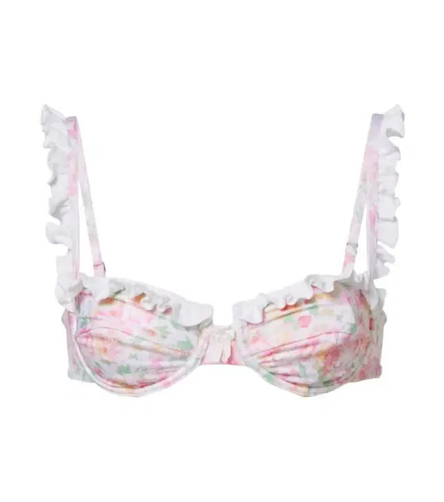 Jena floral ruffled bikini top