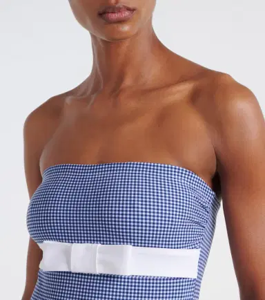 Karla Colletto Bow-detail gingham swimsuit | Thumbnail 2