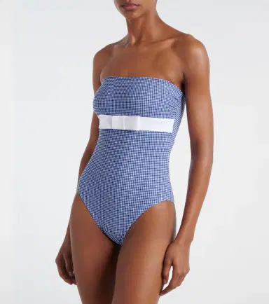 Karla Colletto Bow-detail gingham swimsuit | Thumbnail 5