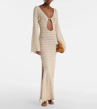 Bananhot Rey crochet cotton-blend maxi dress | Thumbnail 3