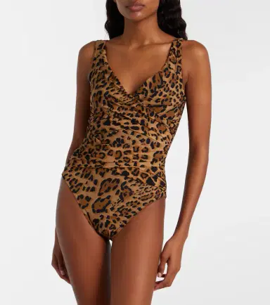 Karla Colletto Leopard-print draped swimsuit | Thumbnail 4
