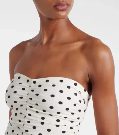 Karla Colletto Ruched polka-dot bandeau swimsuit | Thumbnail 3