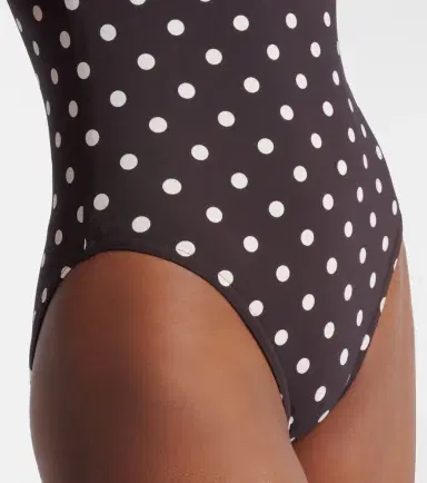 Karla Colletto Floral appliqué polka-dot bandeau swimsuit | Thumbnail 5
