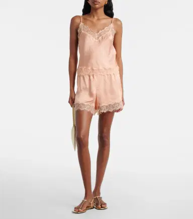 Poupette St Barth Zely lace-trimmed satin camisole | Thumbnail 5
