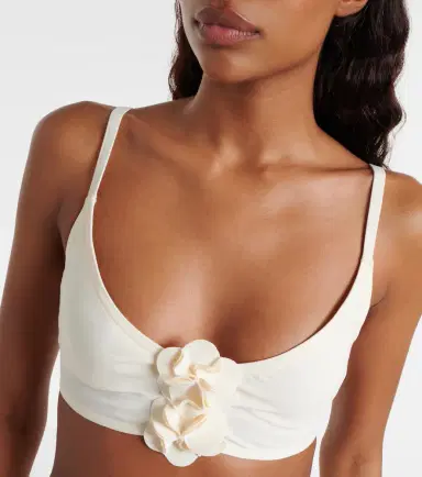Karla Colletto Tess floral-appliqué bikini top | Thumbnail 2