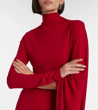 Stella McCartney Caped crêpe jersey minidress | Thumbnail 3