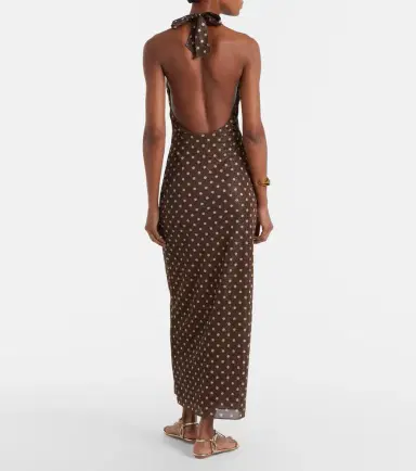 Oséree Oséree Lumière polka-dot halterneck maxi dress | Thumbnail 6