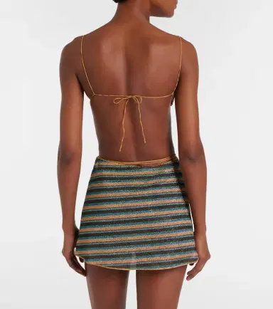 Oséree Oséree Lumière striped wrap skirt | Thumbnail 2