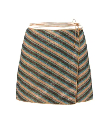 Oséree Oséree Lumière striped wrap skirt | Thumbnail 1