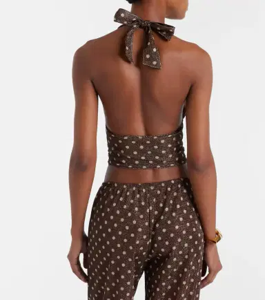 Oseree Oséree Lumière polka-dot halterneck crop top | Thumbnail 2 Oseree Oséree Lumière polka-dot halterneck crop top | Thumbnail 2