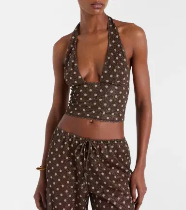 Oseree Oséree Lumière polka-dot halterneck crop top | Thumbnail 3 Oseree Oséree Lumière polka-dot halterneck crop top | Thumbnail 3