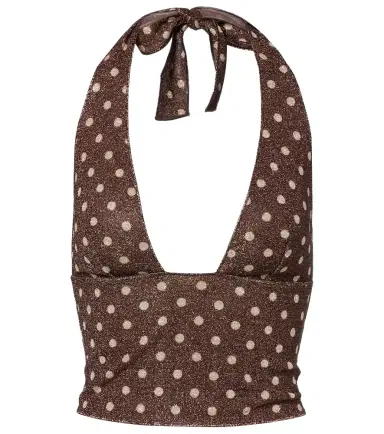 Oseree Oséree Lumière polka-dot halterneck crop top | Thumbnail 1 Oseree Oséree Lumière polka-dot halterneck crop top | Thumbnail 1