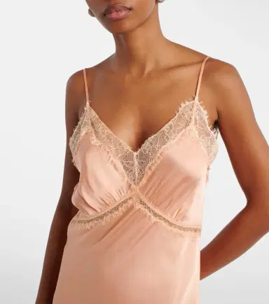 Poupette St Barth Luli lace-trimmed satin slip dress | Thumbnail 2