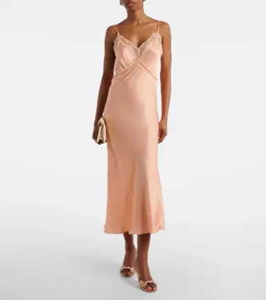 Poupette St Barth Luli lace-trimmed satin slip dress | Thumbnail 4