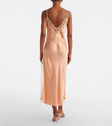 Poupette St Barth Luli lace-trimmed satin slip dress | Thumbnail 5