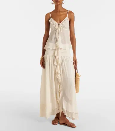 Poupette St Barth Neree ruffled maxi skirt | Thumbnail 6