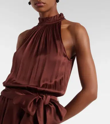 Poupette St Barth Nina halterneck satin maxi dress | Thumbnail 2