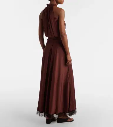 Poupette St Barth Nina halterneck satin maxi dress | Thumbnail 5