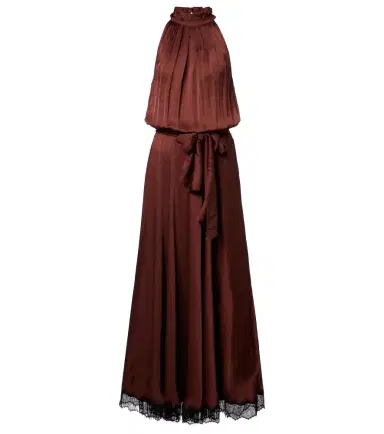 Poupette St Barth Nina halterneck satin maxi dress | Thumbnail 1