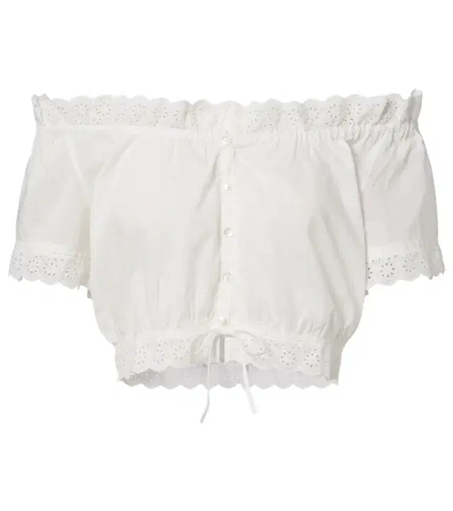 Poupette St Barth Nala pointelle cotton crop top
