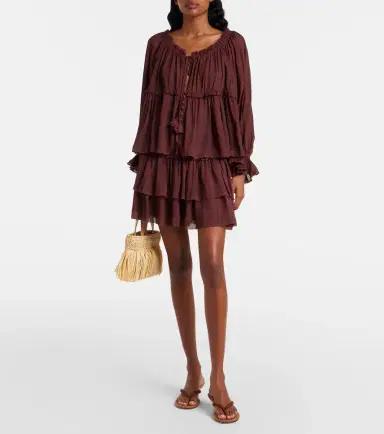 Poupette St Barth Farrah tiered miniskirt | Thumbnail 4