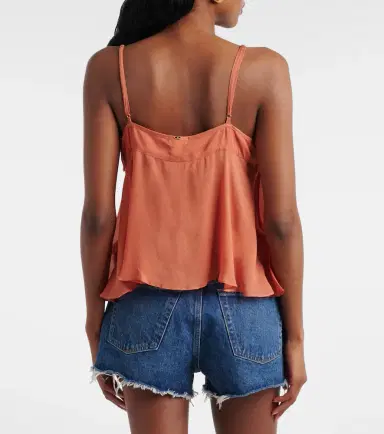 Poupette St Barth Maja ruffled chiffon top | Thumbnail 3