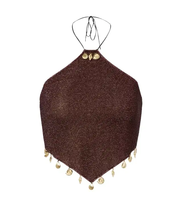 Oséree Lumière beaded halterneck top