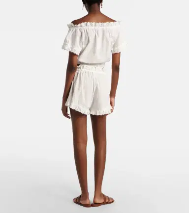 Poupette St Barth Cory pointelle cotton shorts | Thumbnail 5