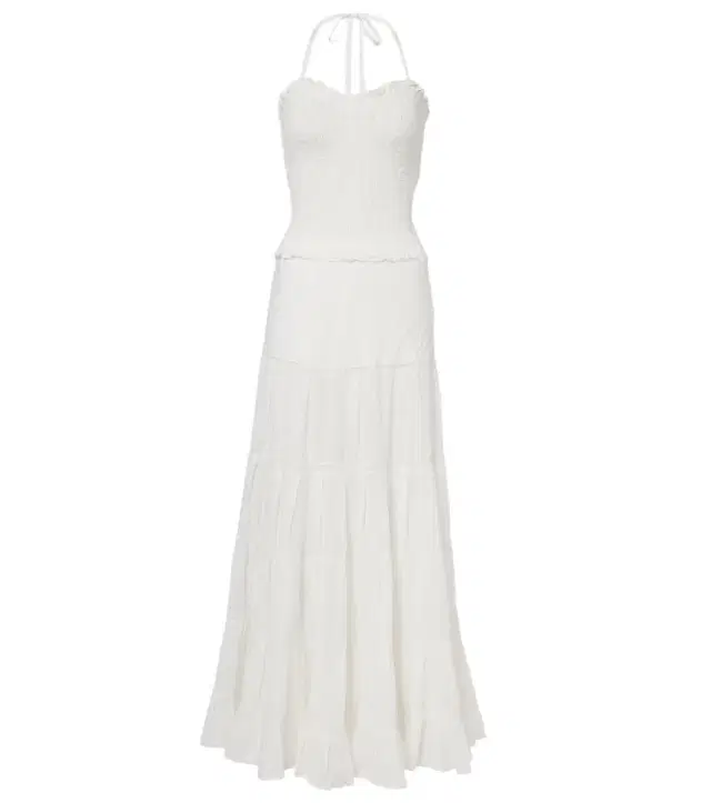 Poupette St Barth Foe shirred cotton maxi dress