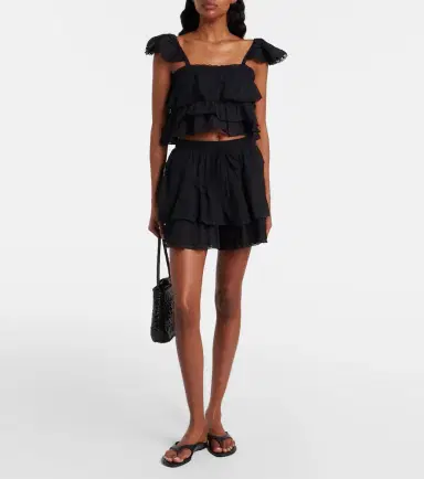 Poupette St Barth Thia crochet-trimmed cotton shorts | Thumbnail 4